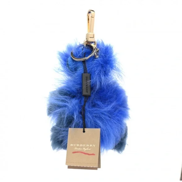 Burberry Vibrant Blue Furry Keychain/bag charm - Picture 2 of 5